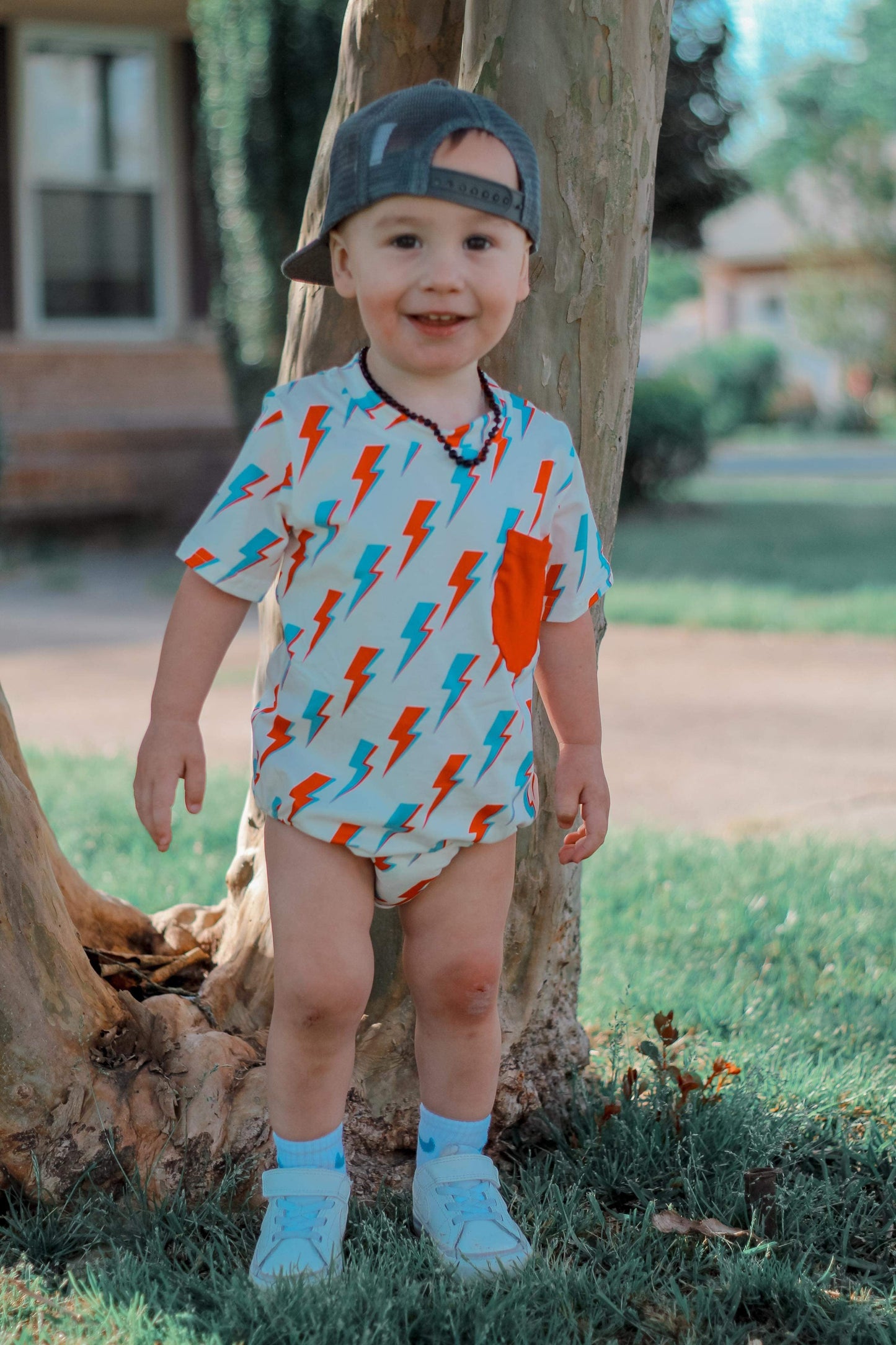 Patriotic Bolts Bubble Romper