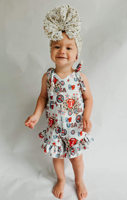 Cheetah USA Tie Romper