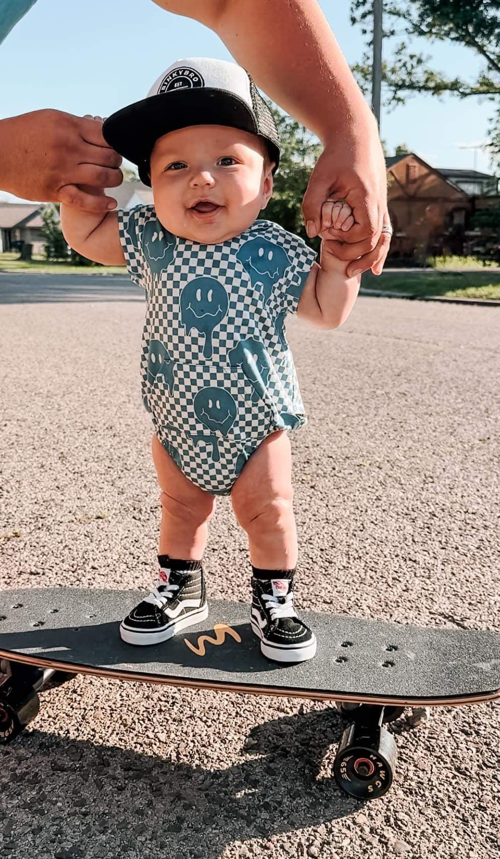 Blue Smiles Bamboo Romper