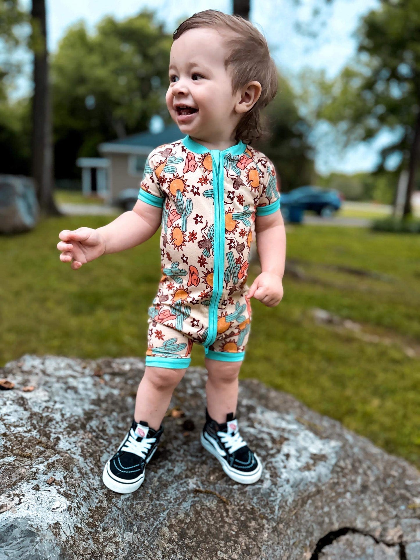 Wild West Bamboo Shortie Romper