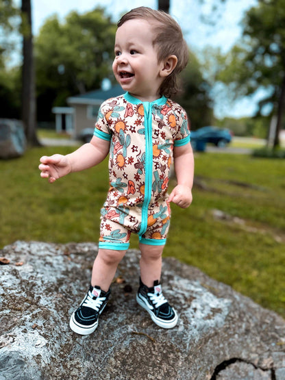 Wild West Bamboo Shortie Romper