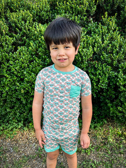 Checkered Mama's Boy Bamboo Short Set