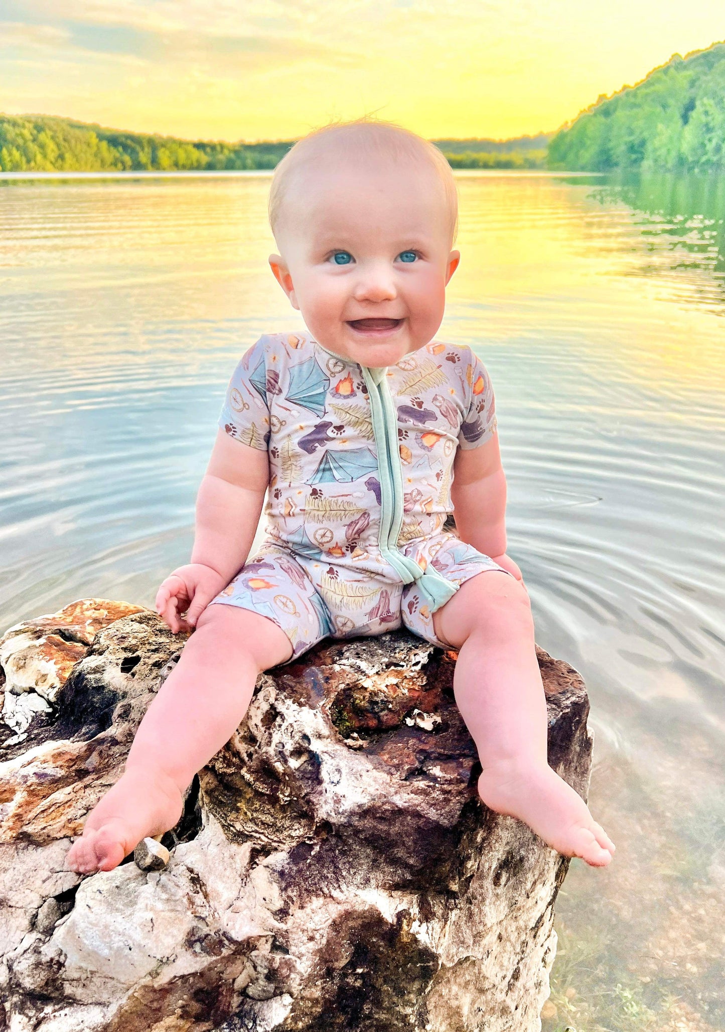 Camping Bamboo Shortie Romper (FINAL SALE)