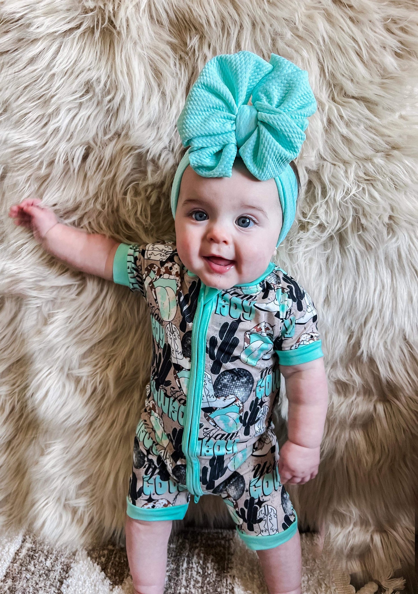 Yeehaw Cowboy Bamboo Shortie Romper