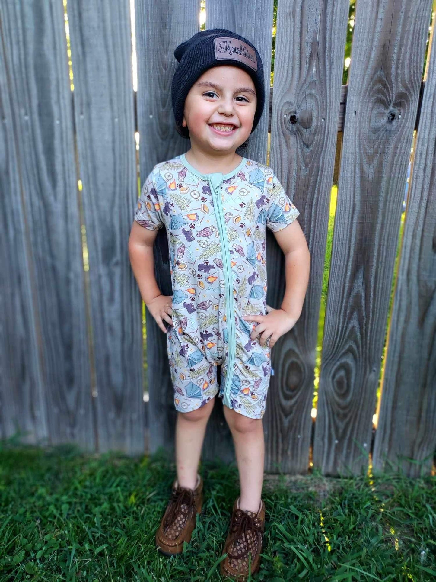 Camping Bamboo Shortie Romper (FINAL SALE)