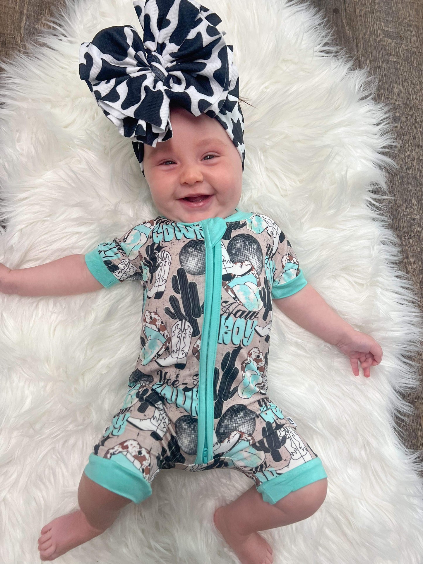 Yeehaw Cowboy Bamboo Shortie Romper