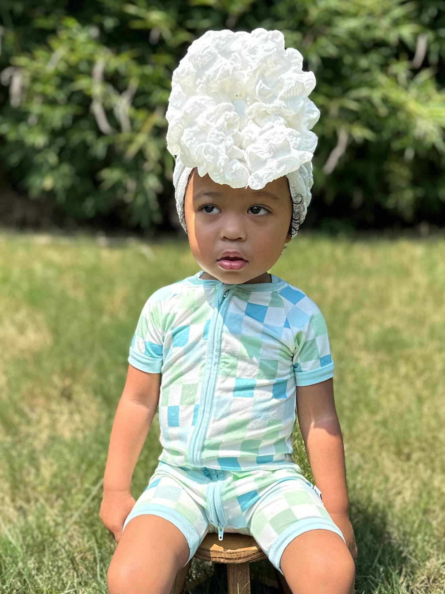 Ocean Checks Bamboo Shortie Romper