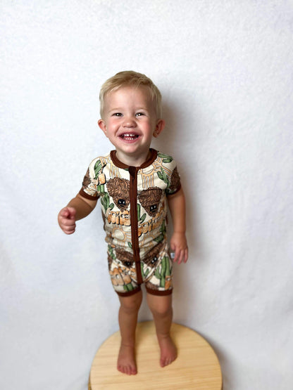 Cowboy Bamboo Shortie Romper