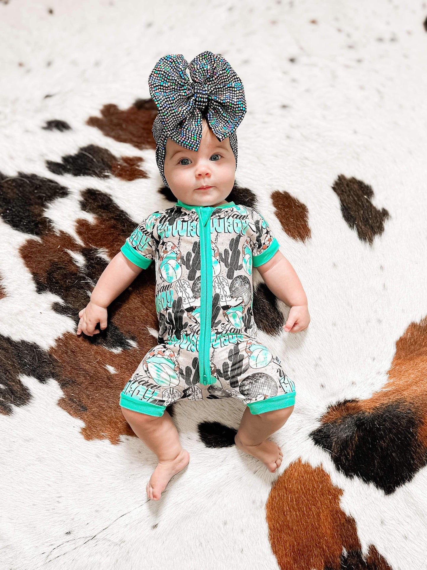 Yeehaw Cowboy Bamboo Shortie Romper