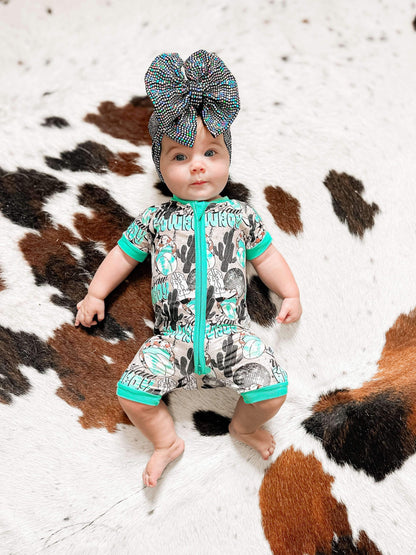 Yeehaw Cowboy Bamboo Shortie Romper