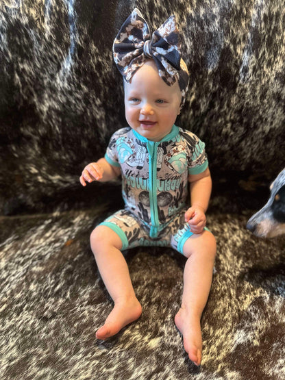 Yeehaw Cowboy Bamboo Shortie Romper