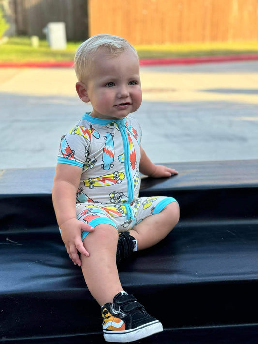 Skater Boy Bamboo Shortie Romper