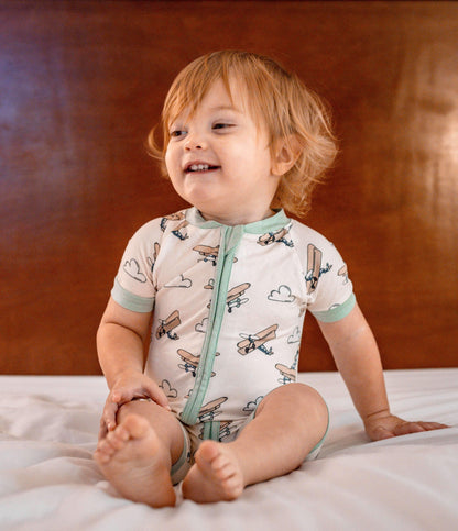 Airplane Bamboo Shortie Romper