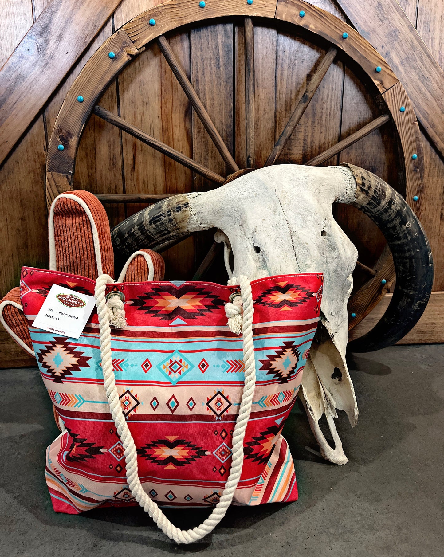 Aztec Canvas Beach Bag (Design #2)