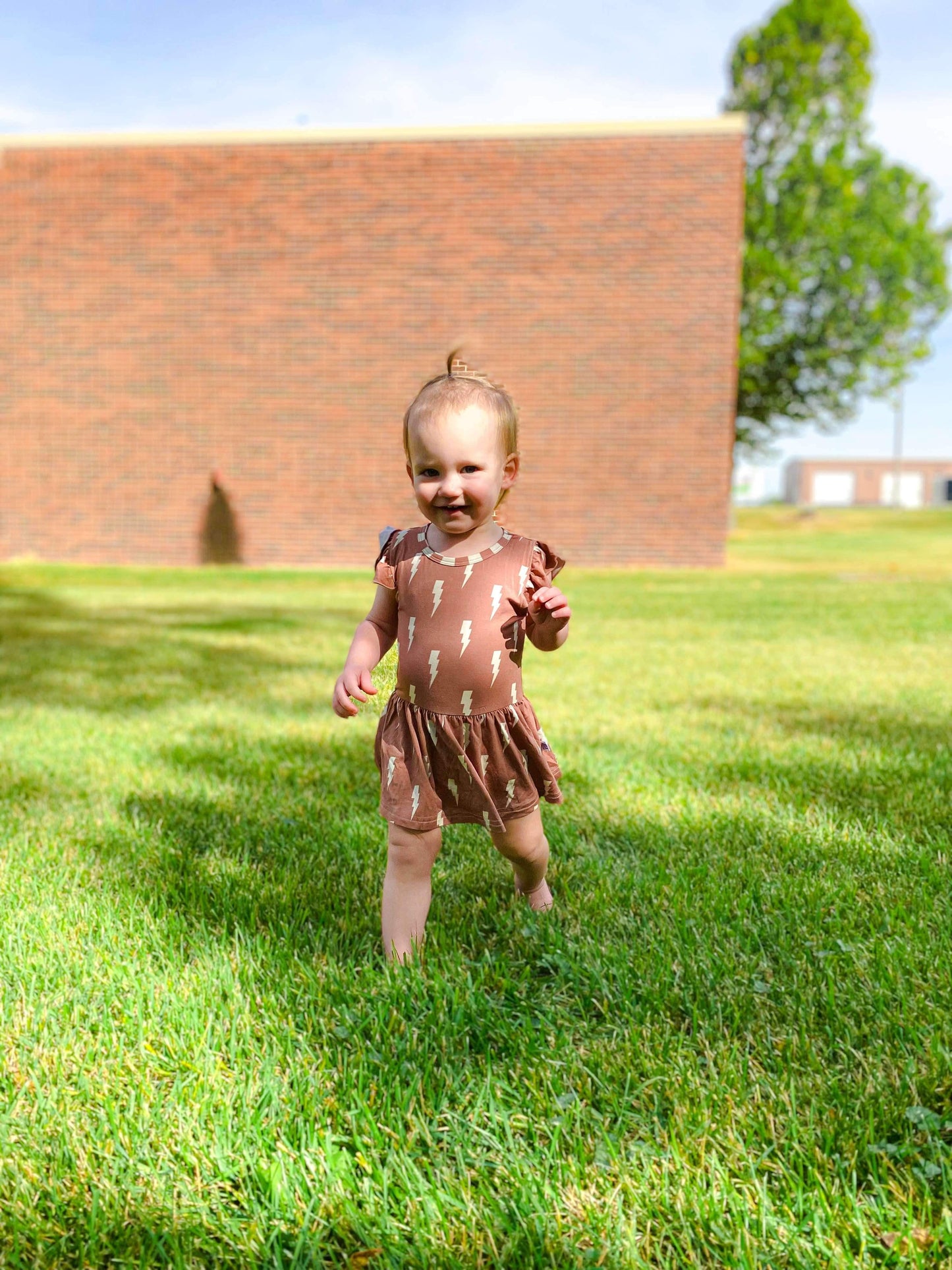 Rust Bolts Bamboo Skirted Romper