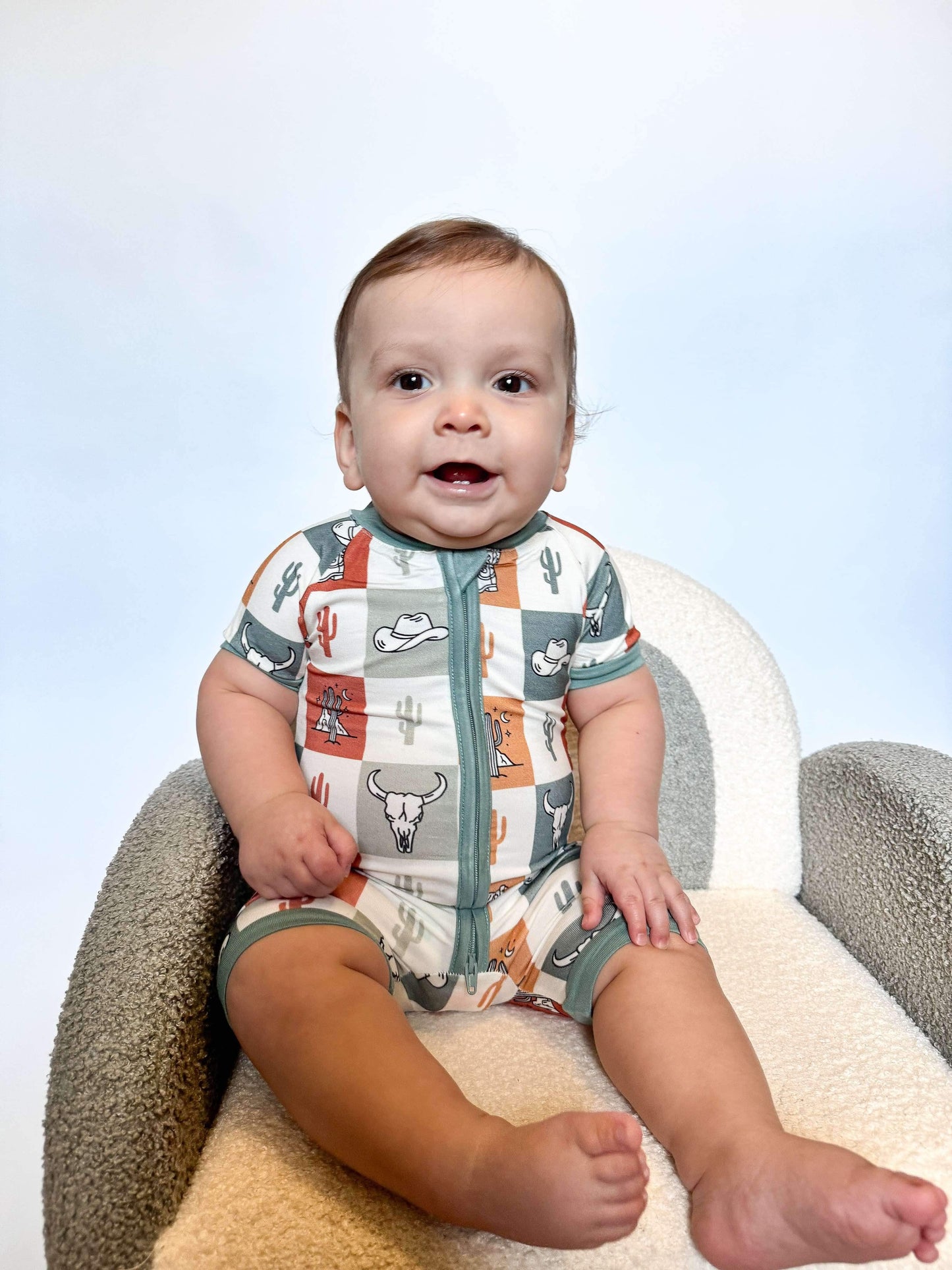 Wild West Checkers Bamboo Shortie Romper