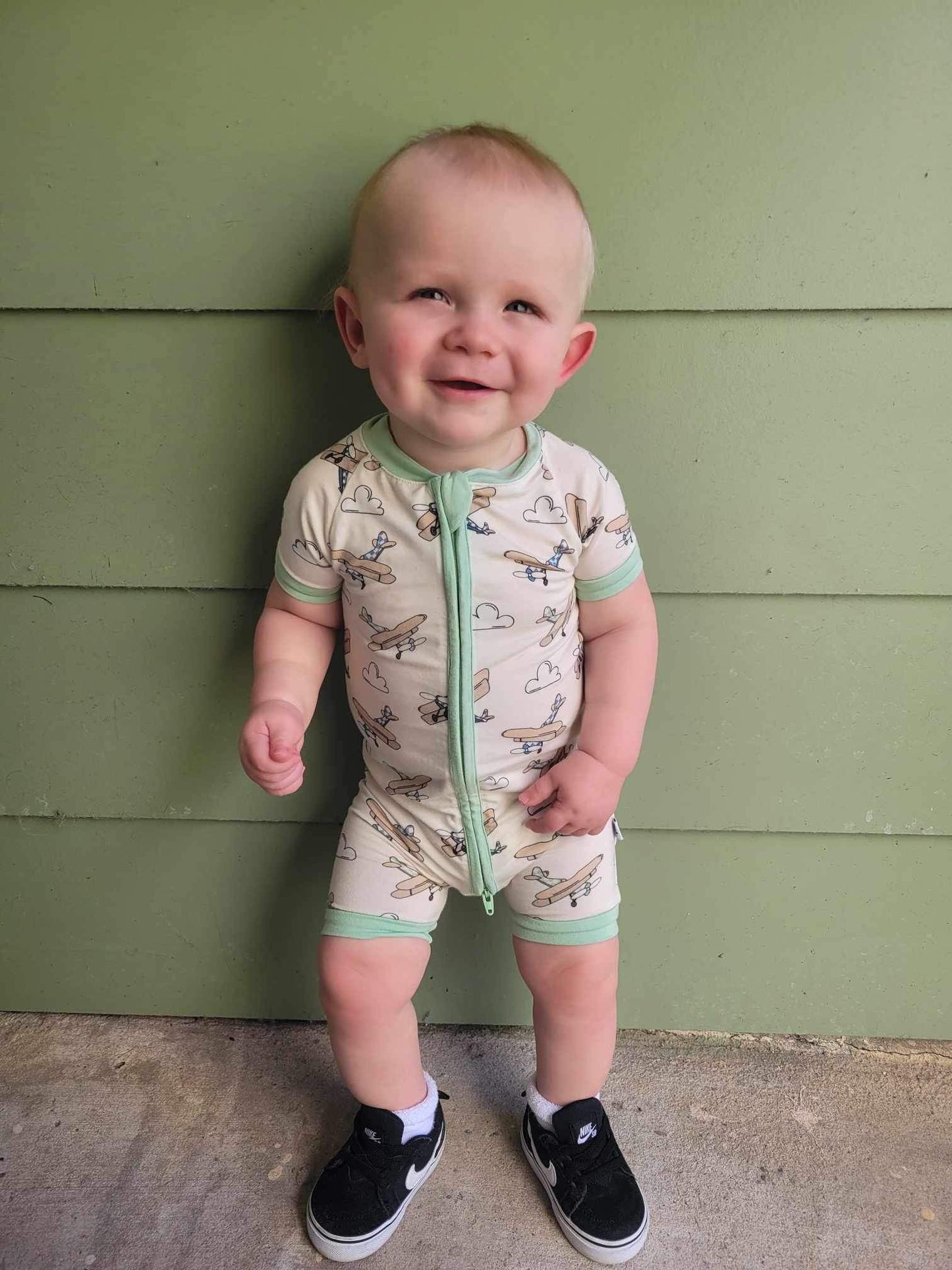 Airplane Bamboo Shortie Romper