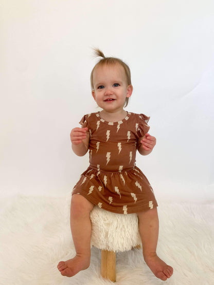 Rust Bolts Bamboo Skirted Romper