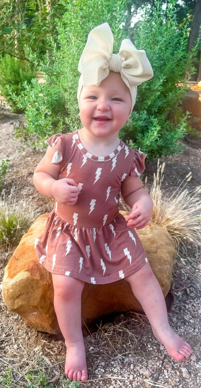 Rust Bolts Bamboo Skirted Romper