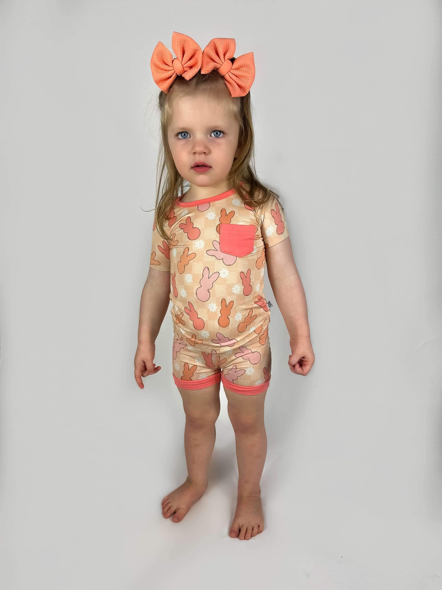 Peach Bunnies Bamboo Set (FINAL SALE)