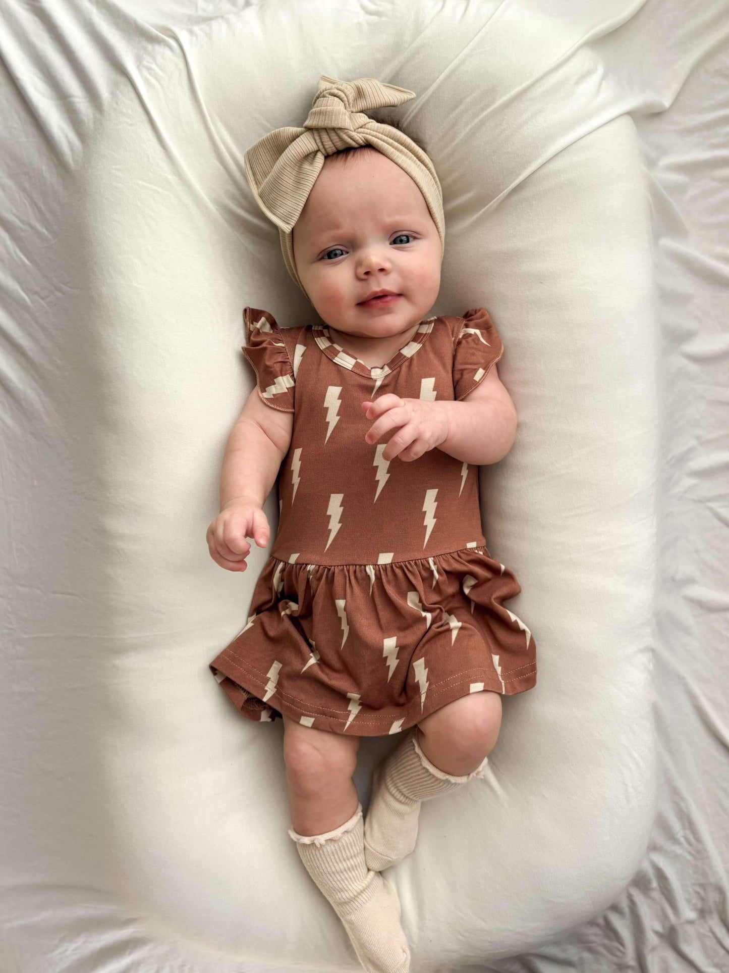 Rust Bolts Bamboo Skirted Romper