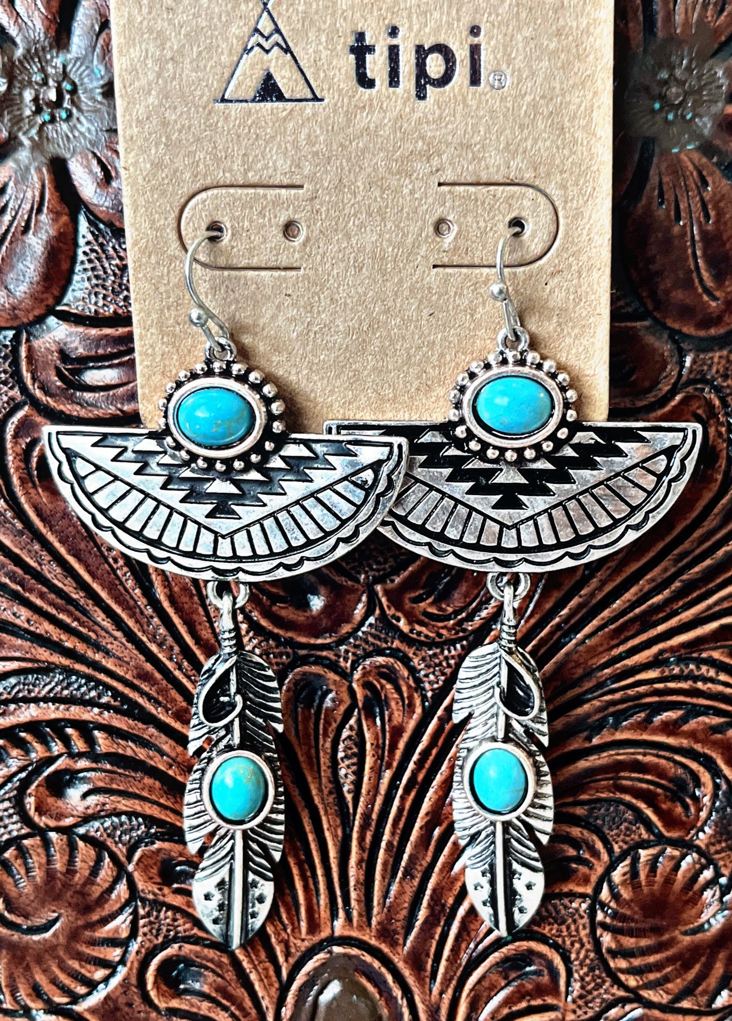 Feather/Aztec Earrings