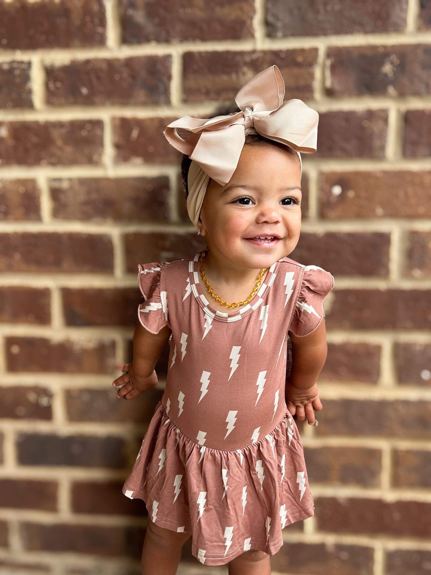 Rust Bolts Bamboo Skirted Romper