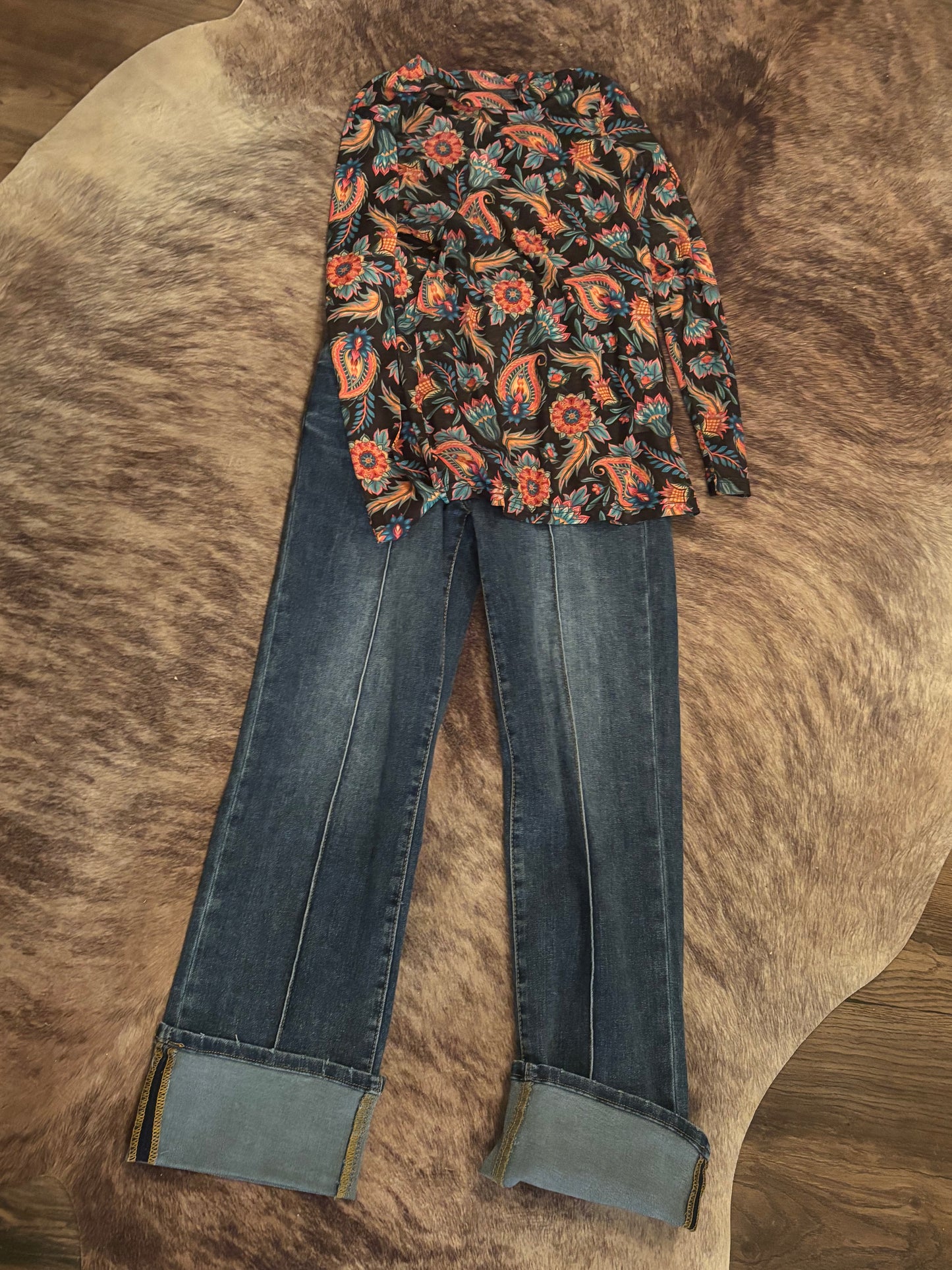 PAINTED BLOOM MESH TOP