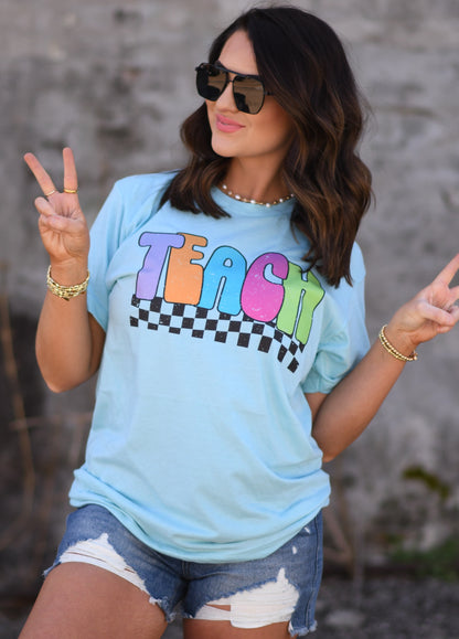 Teach Checkered Tee