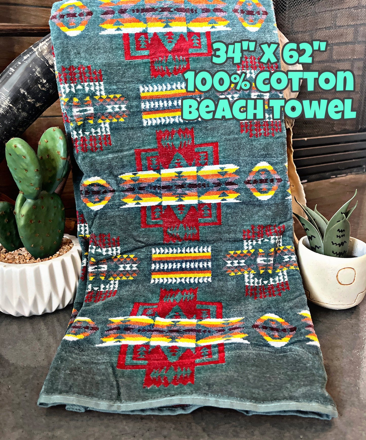 Gray Southwest Print Towel