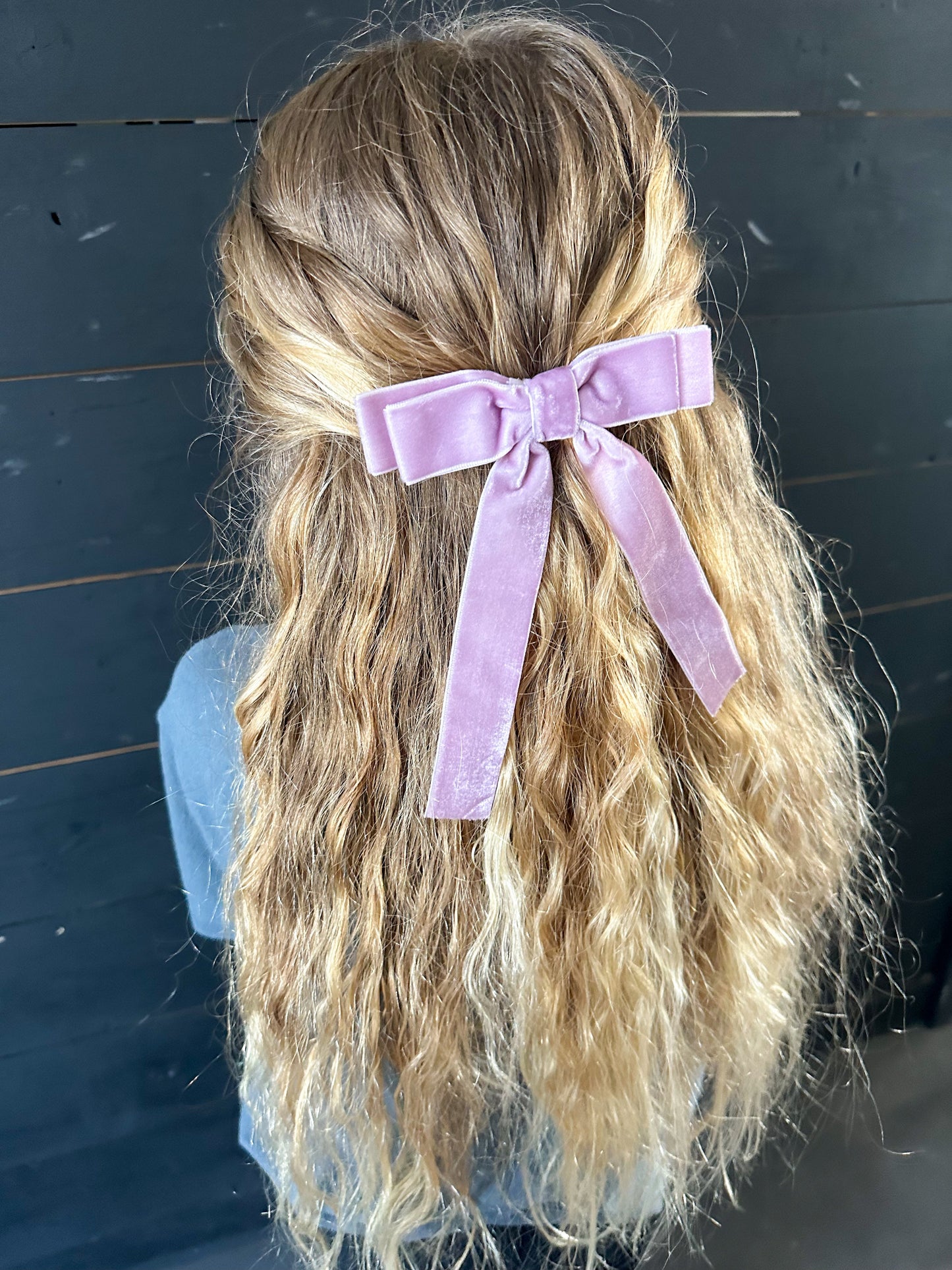 Lavender Velvet Thin Bow