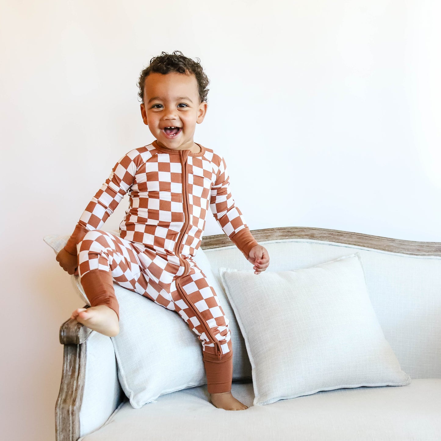 COPPER CHECKERS DREAM ROMPER