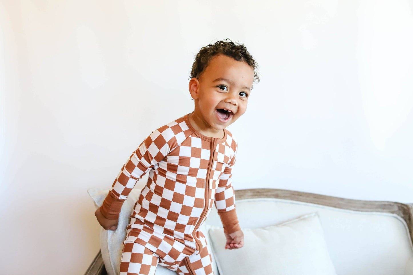 COPPER CHECKERS DREAM ROMPER