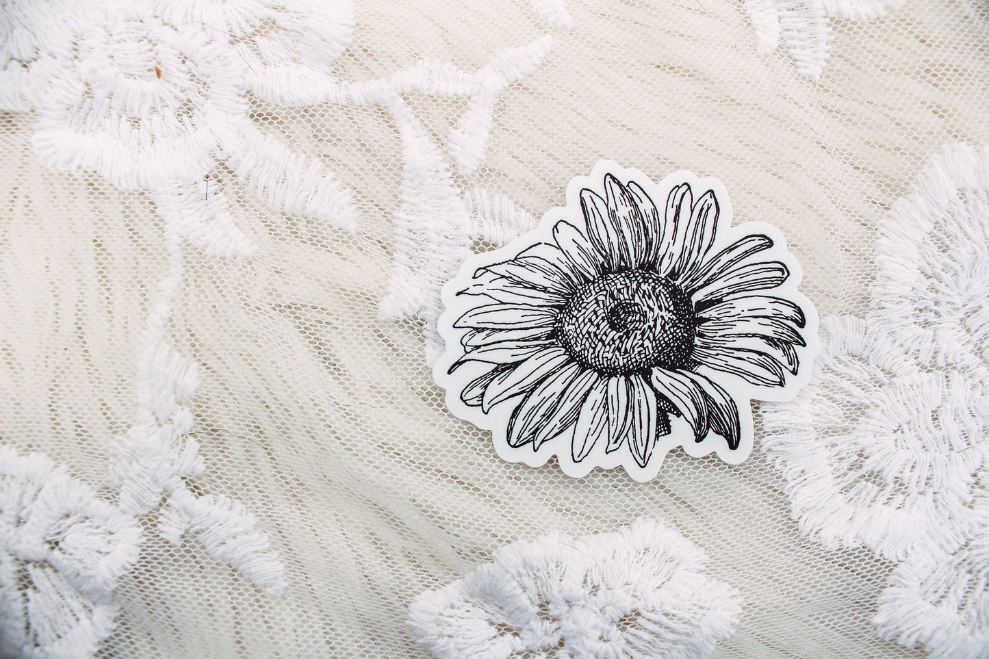 B & W Sunflower  - Sticker