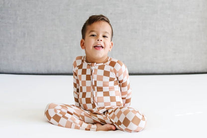 CHESTNUT CHECKERS DREAM ROMPER