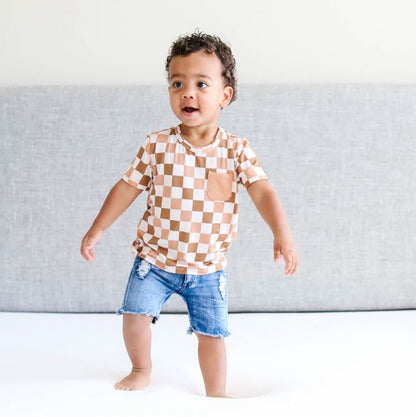 CHESTNUT CHECKERS DREAM POCKET TEE