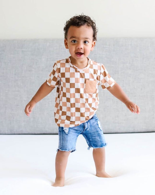 CHESTNUT CHECKERS DREAM POCKET TEE