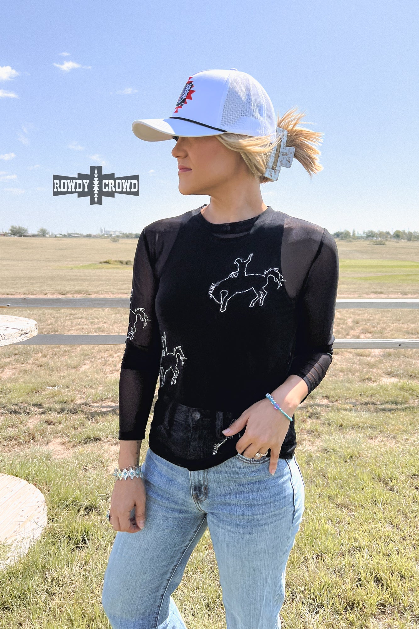 Bronc & Roll Mesh Top