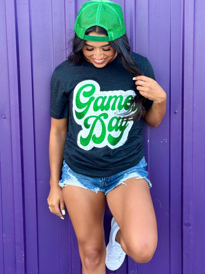 Sync Logic - Big Game Day Retro Glitter Tee