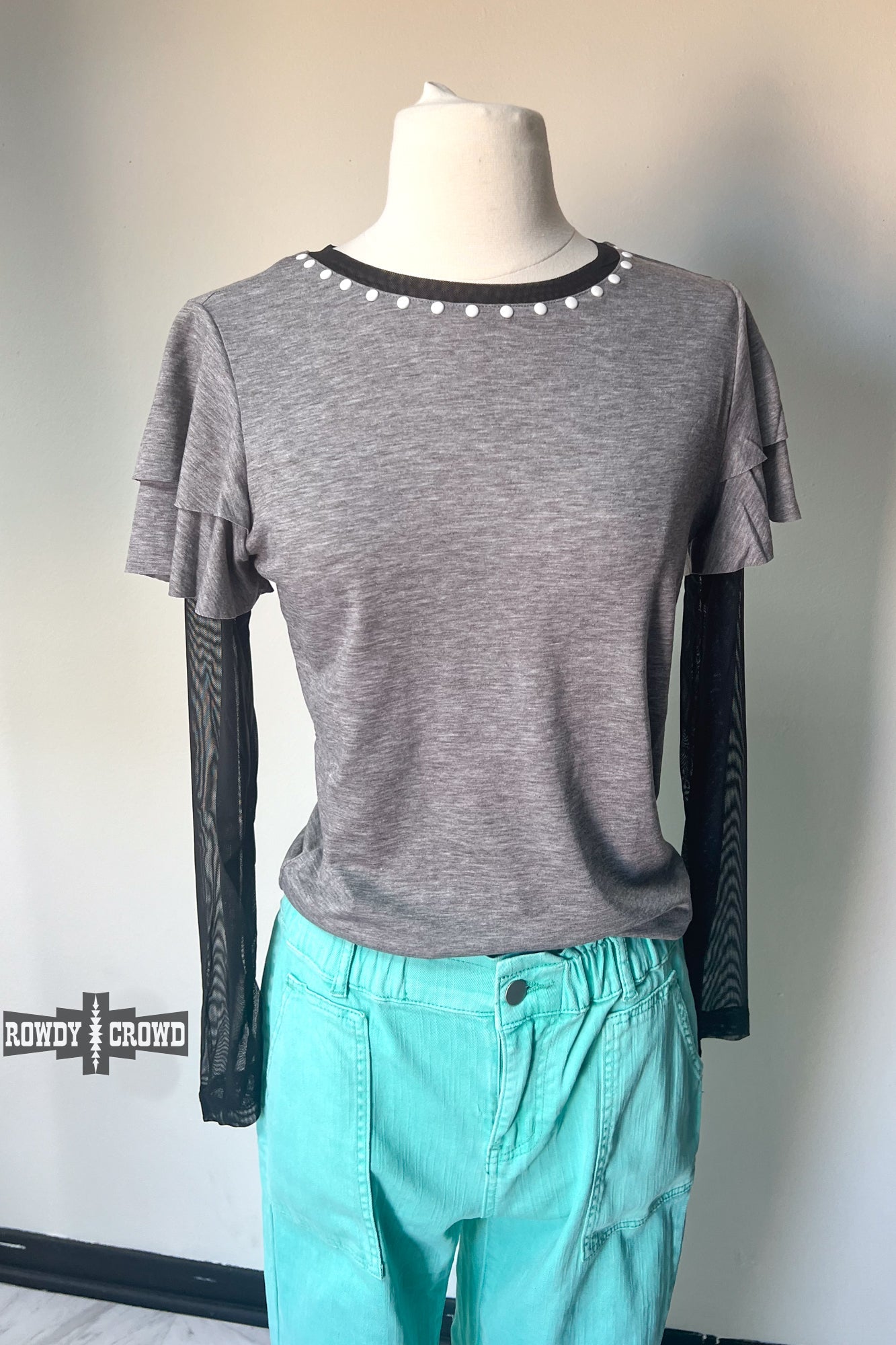 Mustang Mesh Sleeve Top