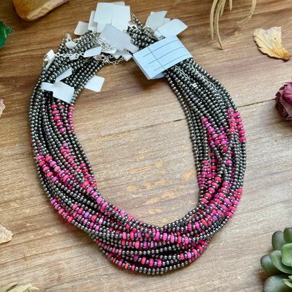 Pink Faceted Opal Necklace – 3 mm – 16”