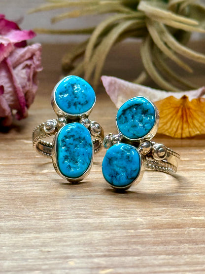 Kingman Turquoise Sterling Silver Ring – Size 7 & 8