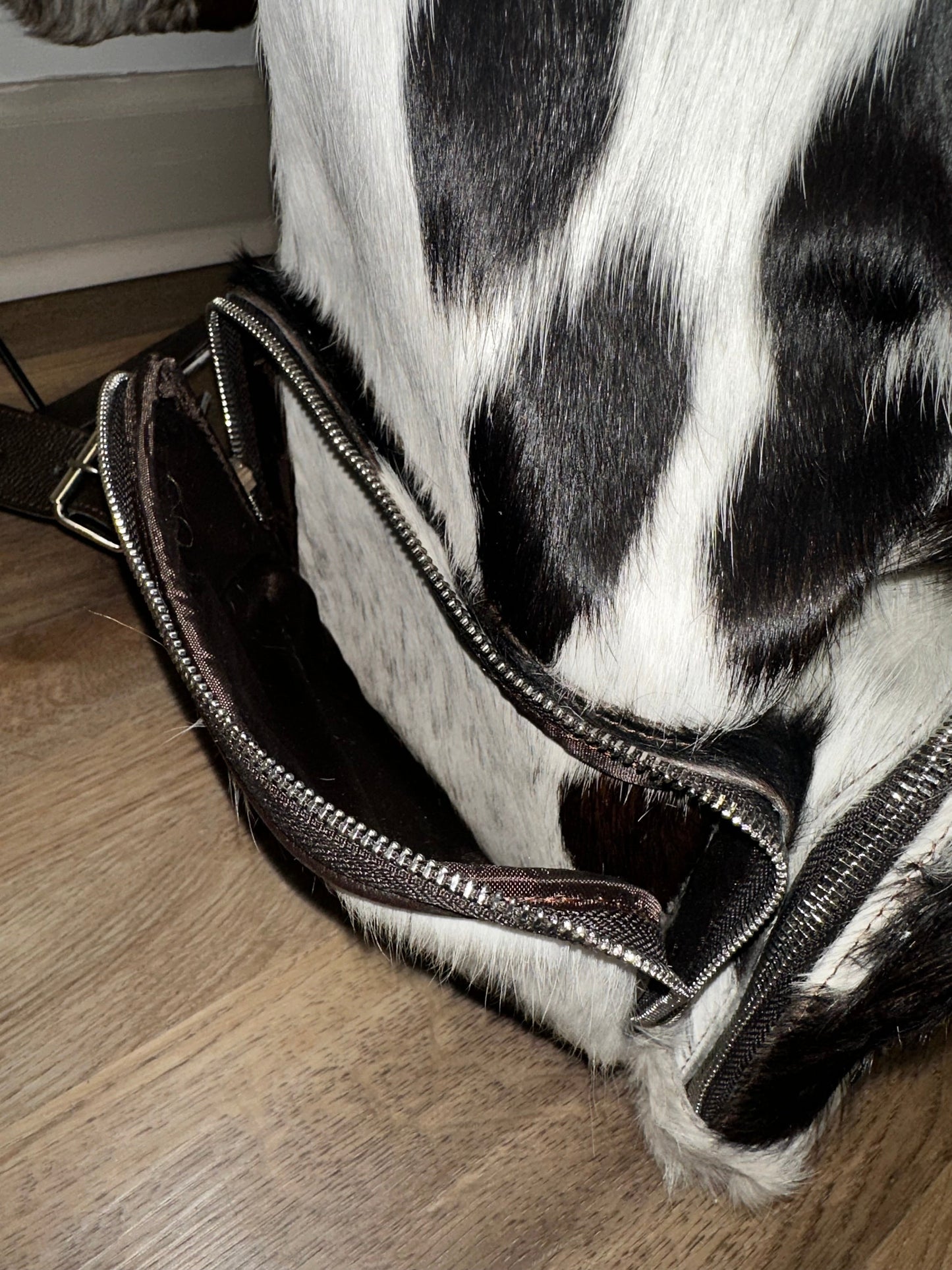 Black Cowhide Backpack