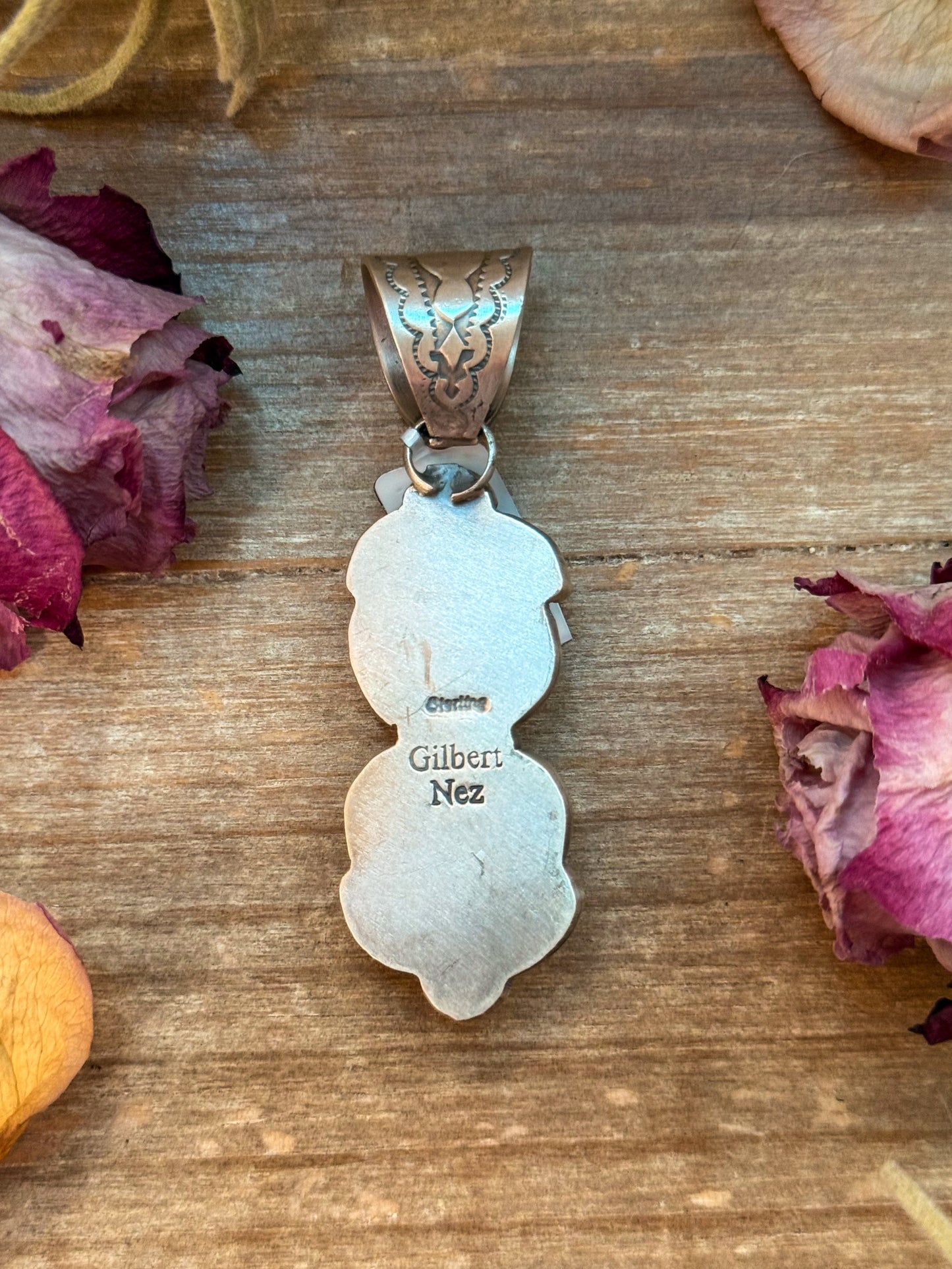 Golden Hills Turquoise & White Buffalo Sterling Silver Pendant