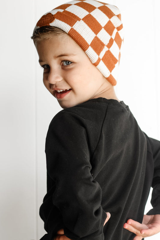 COPPER CHECKERS DREAM BEANIE