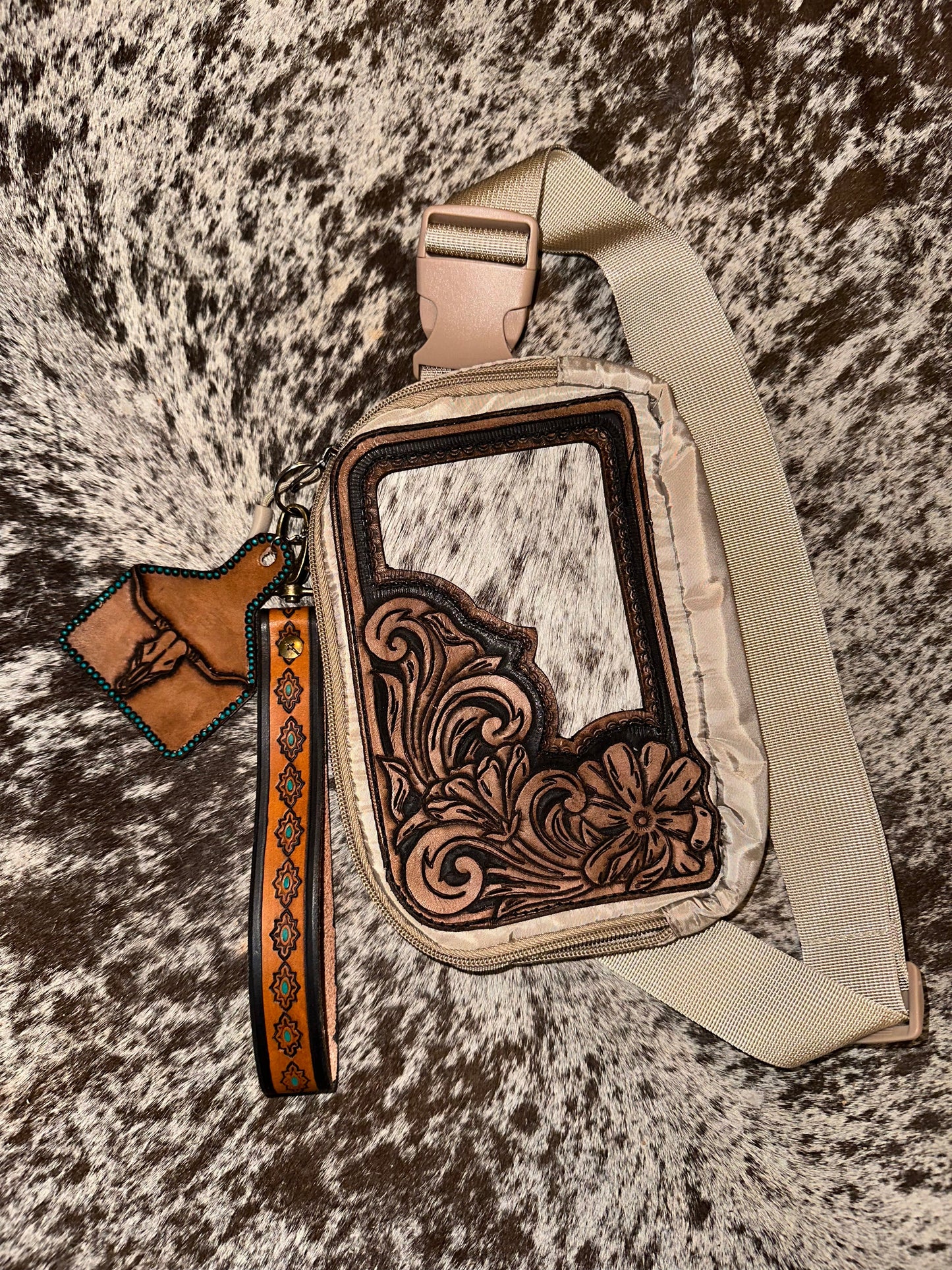 Leather Tooled Sling Bags
