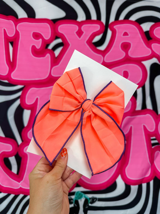 neon pink with purple big bow