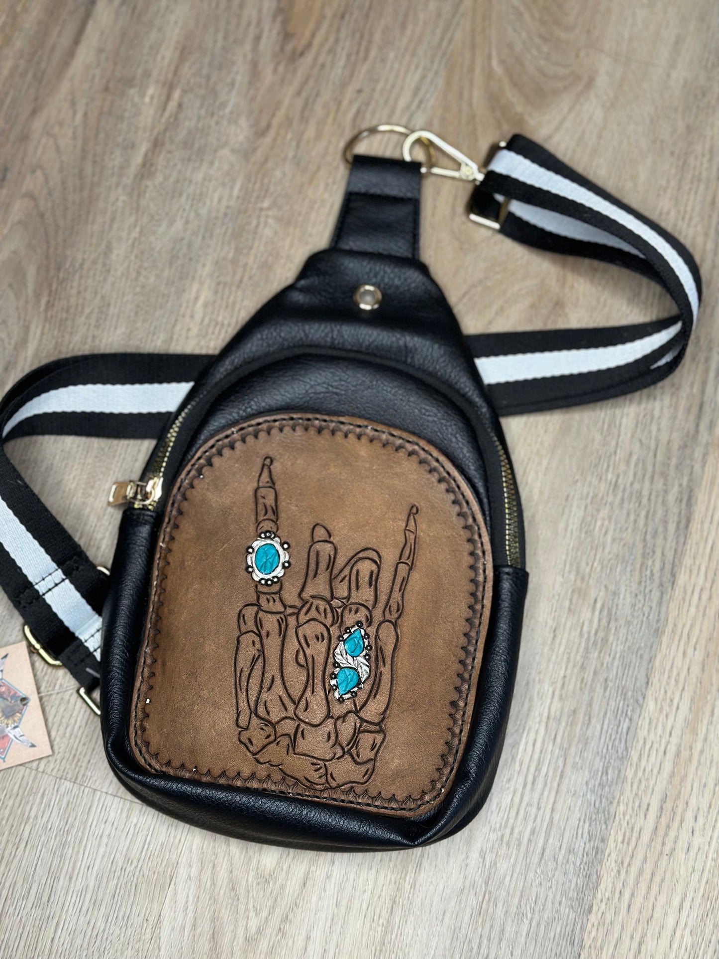 Leather Tooled Sling Bags