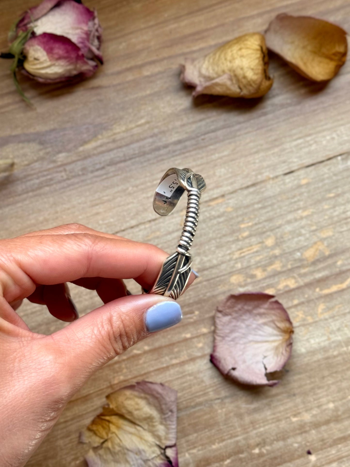 Sterling Silver Hudson Feather Cuff – Fits 5.5” Wrist – Handmade by Artist Jason Ogg