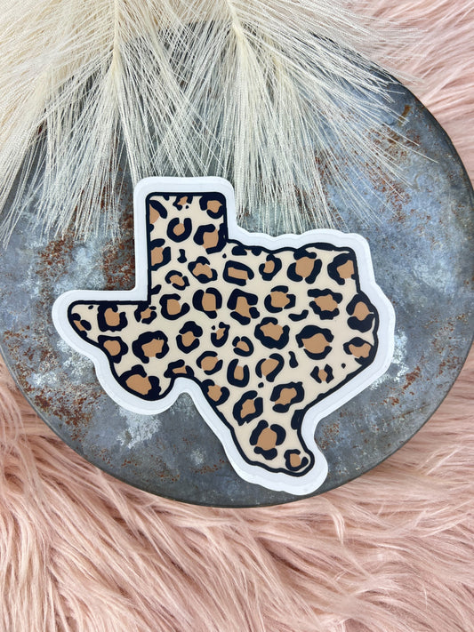 Large Leopard Texas - Clear Sticker